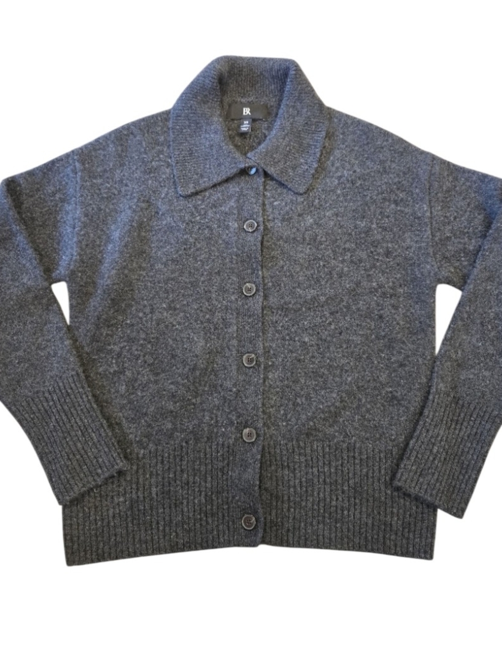 Banana Republic Astrid Cashmere Polo Cardigan in Gray XS